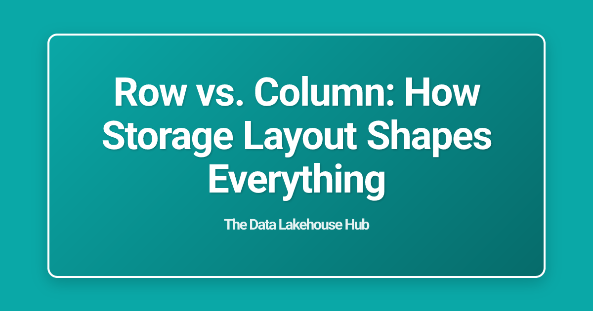 Row vs. Column: How Storage Layout Shapes Everything