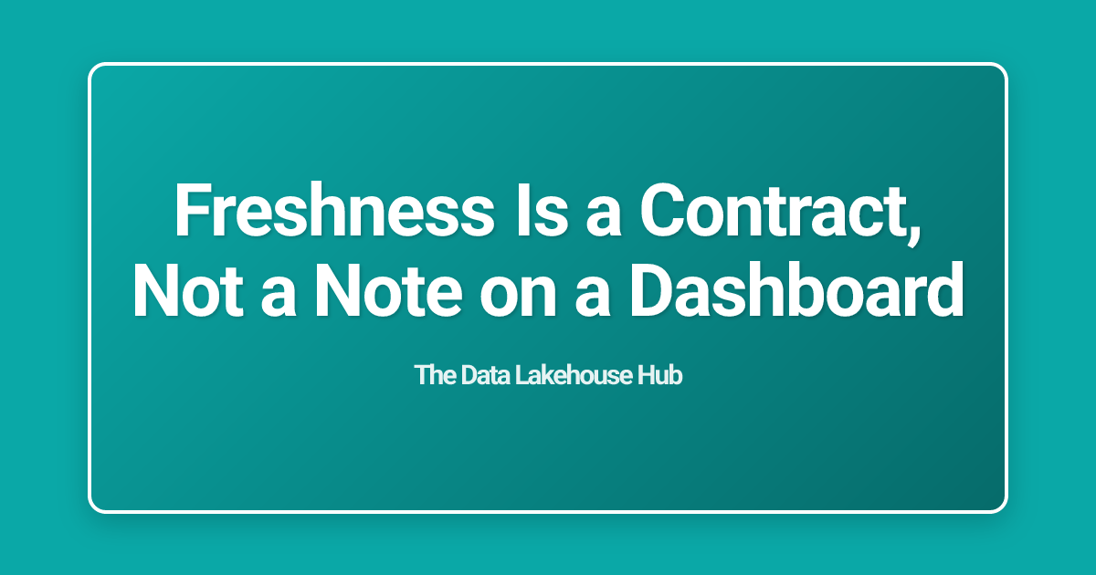 Freshness Is a Contract, Not a Note on a Dashboard