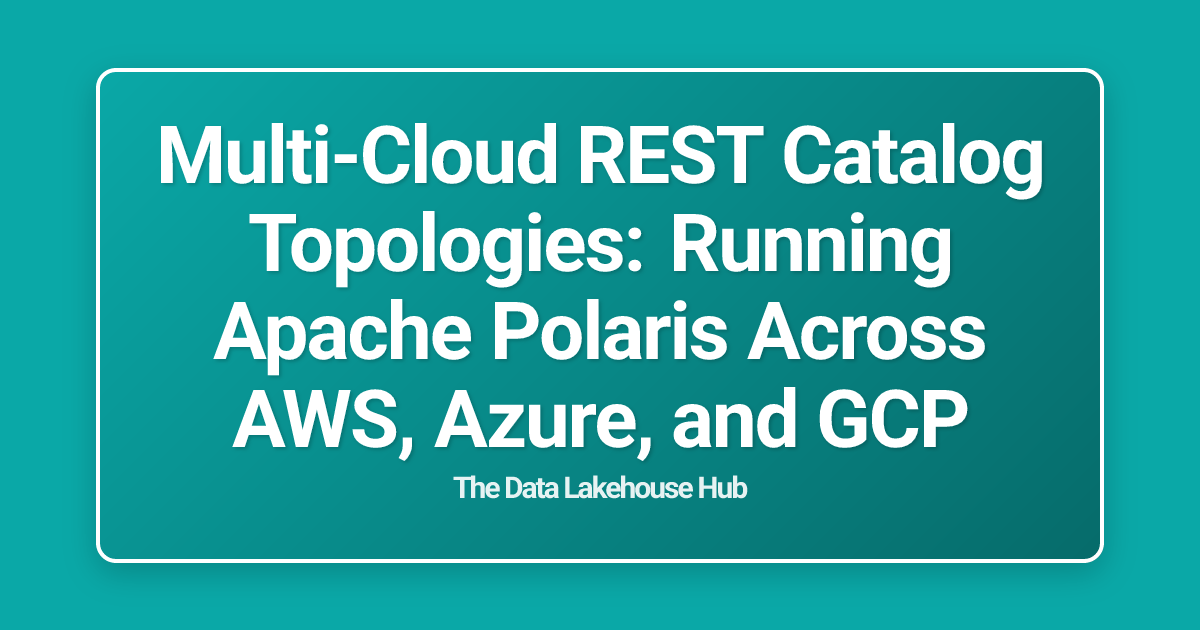 Multi-Cloud REST Catalog Topologies: Running Apache Polaris Across AWS, Azure, and GCP